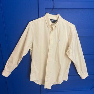 Men's Yellow Polo Dress Shirt 100% Cotton XL
